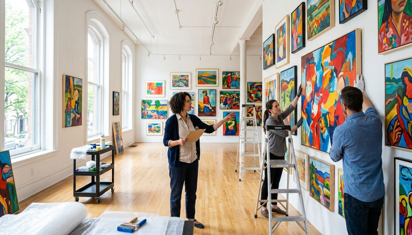 Découvrez comment une exposition d'art est préparée et organisée